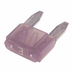 Mini Blade Fuse, 3 Amps, Violet