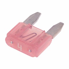 Mini Blade Fuse, 4 Amps, Pink