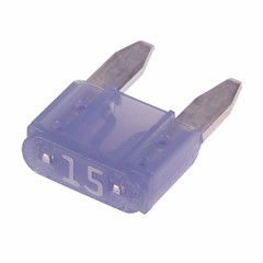 Mini Blade Fuse, 15 Amps, Blue