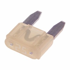 Mini Blade Fuse, 25 Amps, Clear