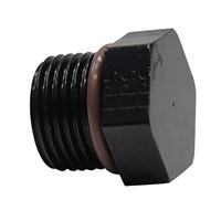 Plug, -3AN ORB Male, Hex, BLK