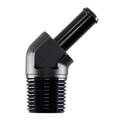 Adapter, 45° 1/2" NPT Male » 3/8" Hose Barb