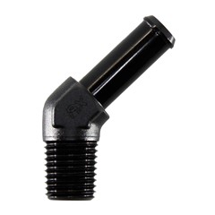 Adapter, 45° 1/4" NPT Male » 3/8" Hose Barb