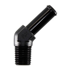 Adapter, 45° 1/4" MPT » 3/8" Barb