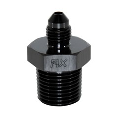 Adapter,-3 AN JIC Male to 3/8" NPT Male, Black