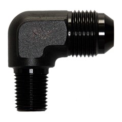 Adapter 90°, -8 AN JIC Male to 1/4" NPT Male, Black