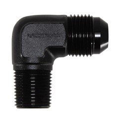 Adapter 90°, -8 AN JIC Male to 3/8" NPT Male, Black