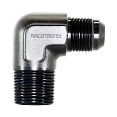 Adapter 90°, -10 AN JIC Male to 3/4" NPT Male, Black
