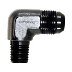 Adapter 90°, -10 AN JIC Male to 3/8" NPT Male, Black