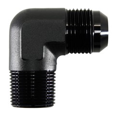 Adapter 90°, -12 AN JIC Male to 3/4" NPT Male, Black