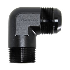 Adapter 90°, -16 AN JIC Male to 1" NPT Male, Black