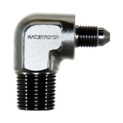 Adapter 90°, -3 AN JIC Male to 3/8" NPT Male, Black