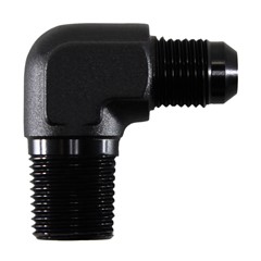 Adapter 90°, -6 AN JIC Male to 3/8" NPT Male, Black