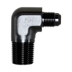Adapter 90°, -6 AN JIC Male to 1/2" NPT Male, Black