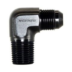 Adapter 90°, -8 AN JIC Male to 1/2" NPT Male, Black