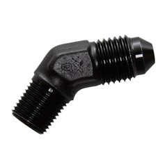 Adapter 45°, -4 AN JIC Male to 1/8" NPT Male, Black