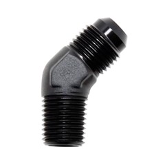 Adapter 45°, -6 AN JIC Male to 1/4" NPT Male, Black