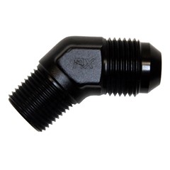Adapter 45°, -8 AN JIC Male to 3/8" NPT Male, Black