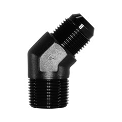 Adapter 45°, -10 AN JIC Male to 3/4" NPT Male, Black