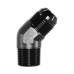 Adapter 45°, -12 AN JIC Male to 3/4" NPT Male, Black