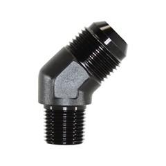 Adapter 45°, -12 AN JIC Male to 1/2" NPT Male, Black