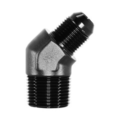 Adapter 45°, -8 AN JIC Male to 3/4" NPT Male, Black