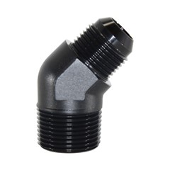 Adapter 45°, -12 AN JIC Male to 1" NPT Male, Black