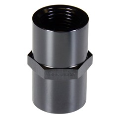 NPT FEMALE COUPLER, 3/8", AL, BLACK