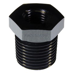 NPT PIPE REDUCER, 1/4" x 1/2", AL, Black