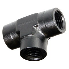 NPT Tee, Female 1/4", AL, BLACK