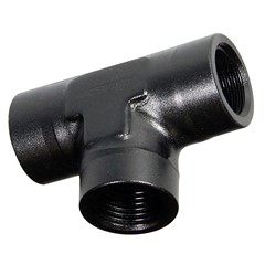 NPT Tee, Female 3/8", AL, BLACK