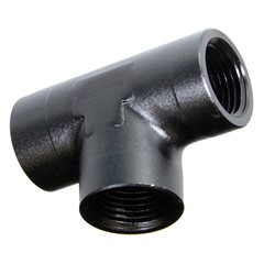 NPT Tee, Female 1/2", AL, BLACK