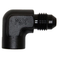 90° Adapter, -4 AN JIC Male to 1/8" NPT Female, Black