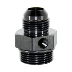 Adapter, -16 AN ORB Male to -12 AN JIC Male + 1/8" NPTF Port, Black