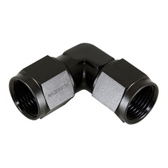 90° Coupler, -8AN Female-Female, Black