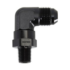 90° Swivel Adapter, -8AN » 1/4" MPT, BLK