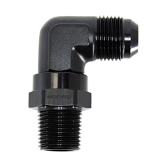 90° Swivel Adapter, -10 AN JIC Male to 1/2" NPT Male, Black