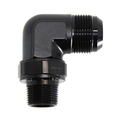 90° Swivel Adapter, -16 AN JIC Male to 3/4" NPT Male, Black