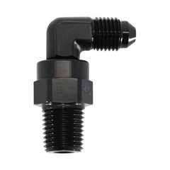 90° Swivel Adapter, -4 AN JIC Male to 1/4" NPT Male, Black