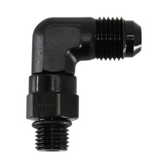 Adapter 90°, -6 AN JIC Male to -4 AN ORB Male, Black