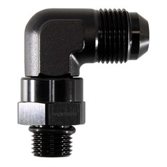 Adapter 90°, -8 AN JIC Male to -6 AN ORB Male, Black