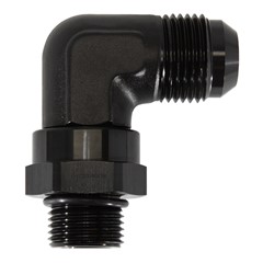 Adapter 90°, -10 AN JIC Male to -8 AN ORB Male, Black