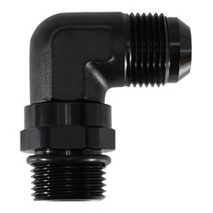 Adapter 90°, -12 AN JIC Male to -12 AN ORB Male, Black