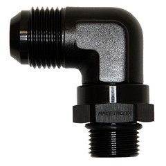 Adapter 90°, -12 AN JIC Male to -10 AN ORB Male, Black