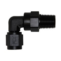 90° Swivel Adapter, -4 AN JIC Female to 1/4" NPT Male, Black
