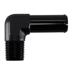 Adapter, 90° 1/2" NPT Male to 3/4" Hose Barb, Black