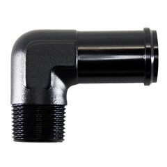 Adapter, 90° 1" NPT Male to  1" Hose Barb, Black