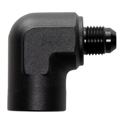 90° Adapter, -6 AN JIC Male to 1/2" NPT Female, Black