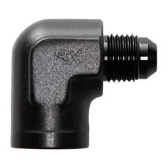 90° Adapter, -6 AN JIC Male to 3/8" NPT Female, Black