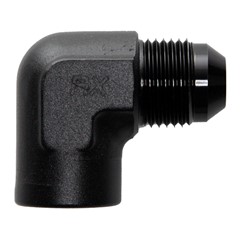 90° Adapter, -8 AN JIC Male to 3/8" NPT Female, Black
